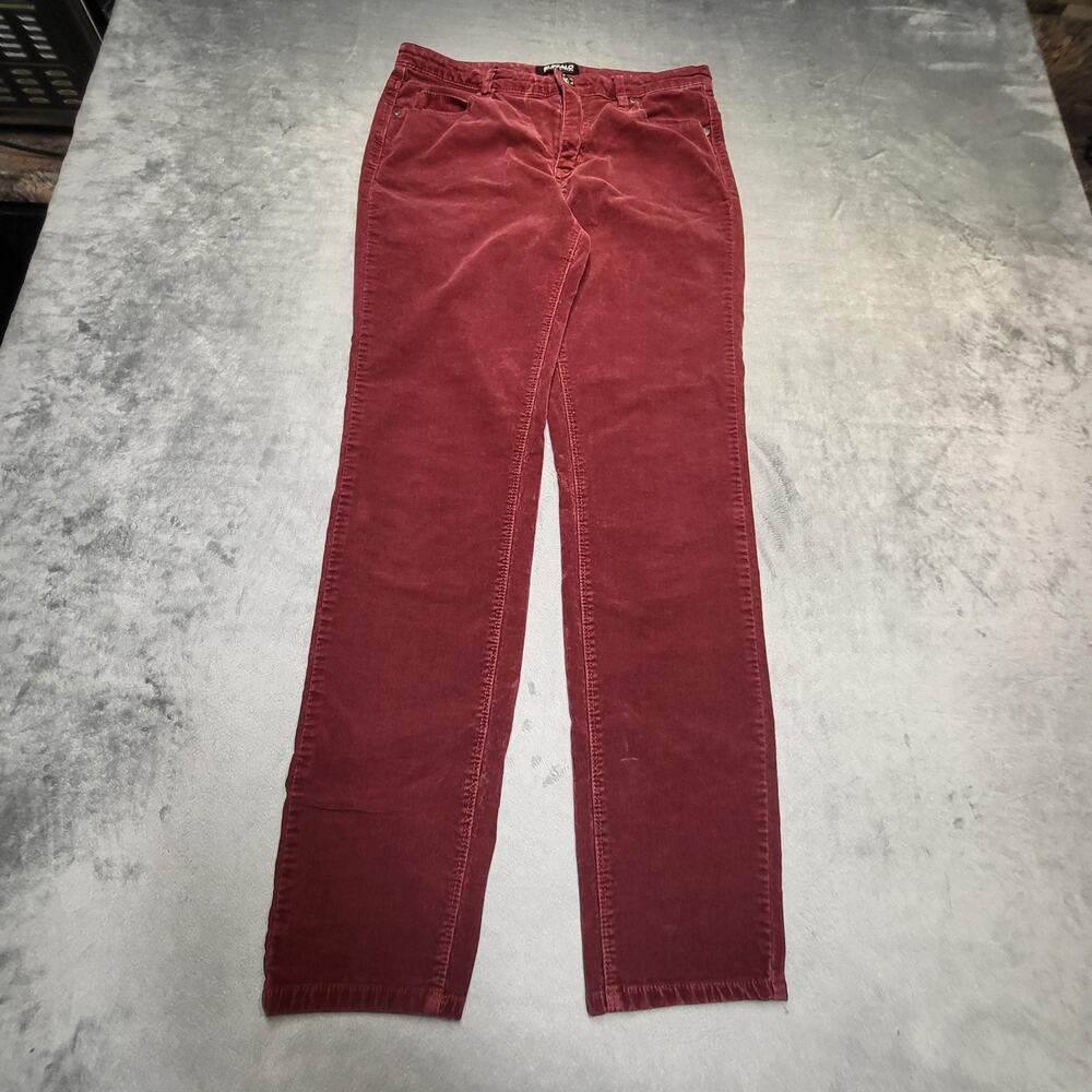 Buffalo David Bitton Pants Womens 8 Red Supreme Corduroy Skinny Jegging Stretch